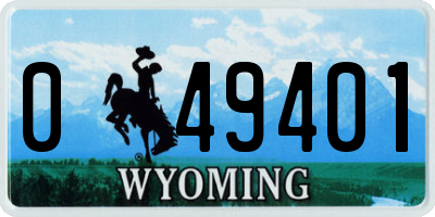 WY license plate 049401