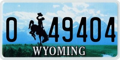 WY license plate 049404