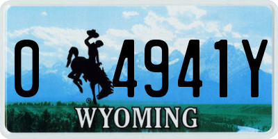 WY license plate 04941Y