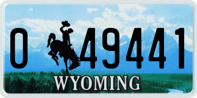 WY license plate 049441