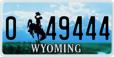 WY license plate 049444