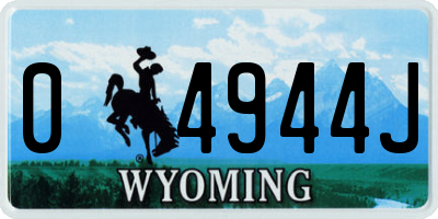 WY license plate 04944J