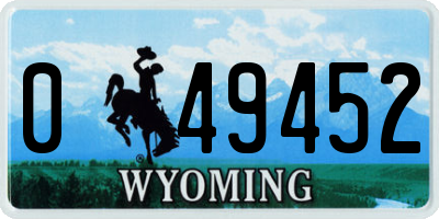 WY license plate 049452
