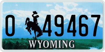 WY license plate 049467