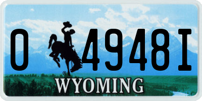 WY license plate 04948I