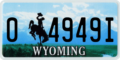 WY license plate 04949I