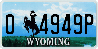 WY license plate 04949P
