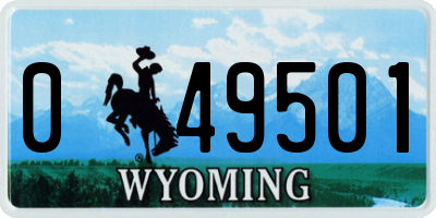 WY license plate 049501