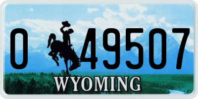 WY license plate 049507