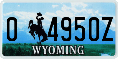 WY license plate 04950Z