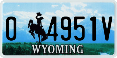 WY license plate 04951V