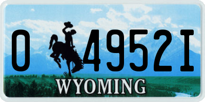 WY license plate 04952I