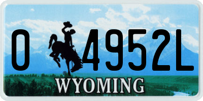 WY license plate 04952L