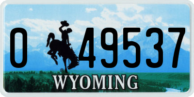 WY license plate 049537