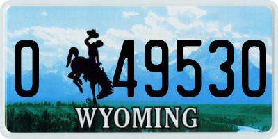 WY license plate 04953O