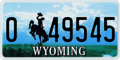 WY license plate 049545