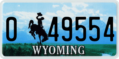 WY license plate 049554
