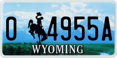WY license plate 04955A