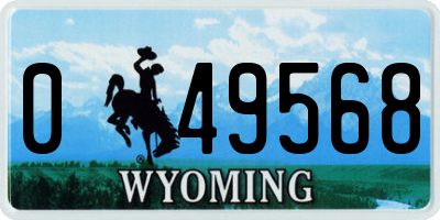 WY license plate 049568