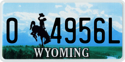 WY license plate 04956L