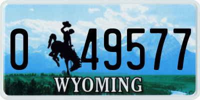 WY license plate 049577
