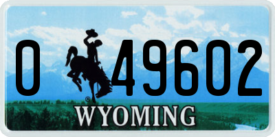 WY license plate 049602