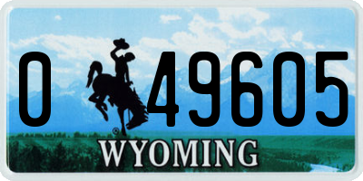 WY license plate 049605