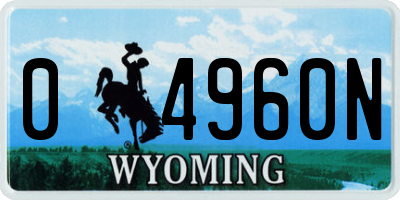 WY license plate 04960N