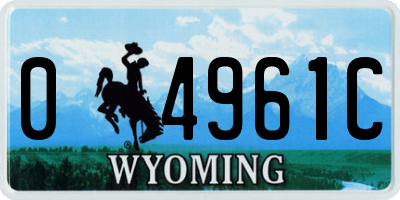 WY license plate 04961C