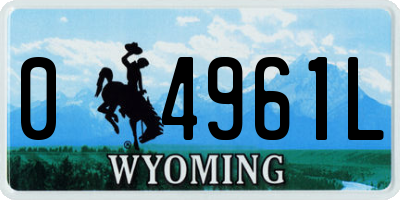 WY license plate 04961L