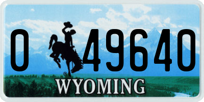 WY license plate 049640