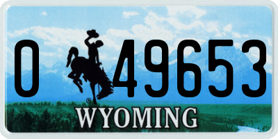 WY license plate 049653