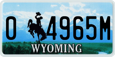 WY license plate 04965M