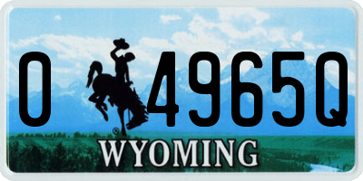 WY license plate 04965Q