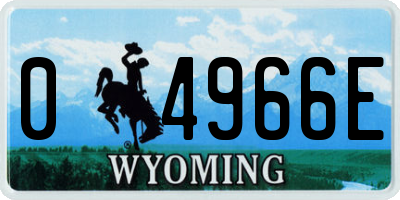 WY license plate 04966E