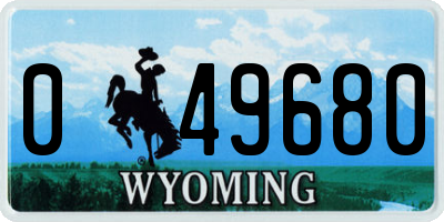 WY license plate 049680