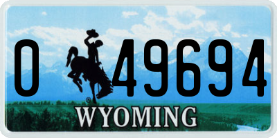 WY license plate 049694