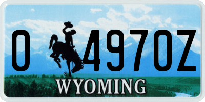 WY license plate 04970Z
