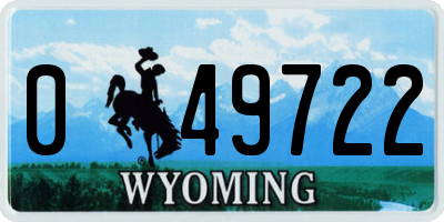 WY license plate 049722
