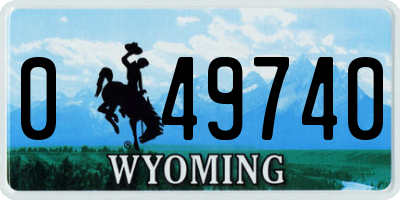 WY license plate 049740