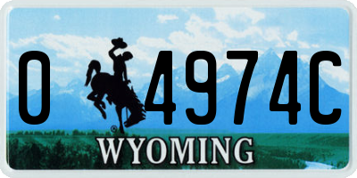 WY license plate 04974C