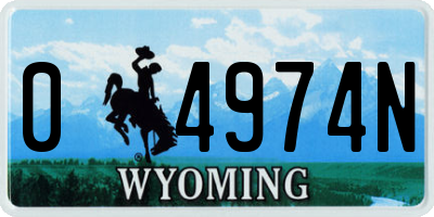 WY license plate 04974N