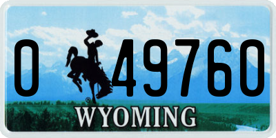 WY license plate 049760