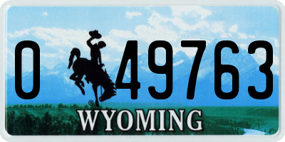 WY license plate 049763
