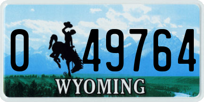 WY license plate 049764