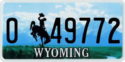 WY license plate 049772