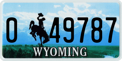 WY license plate 049787