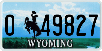 WY license plate 049827