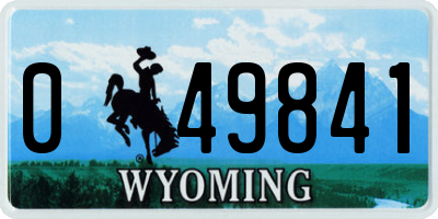 WY license plate 049841
