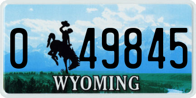 WY license plate 049845